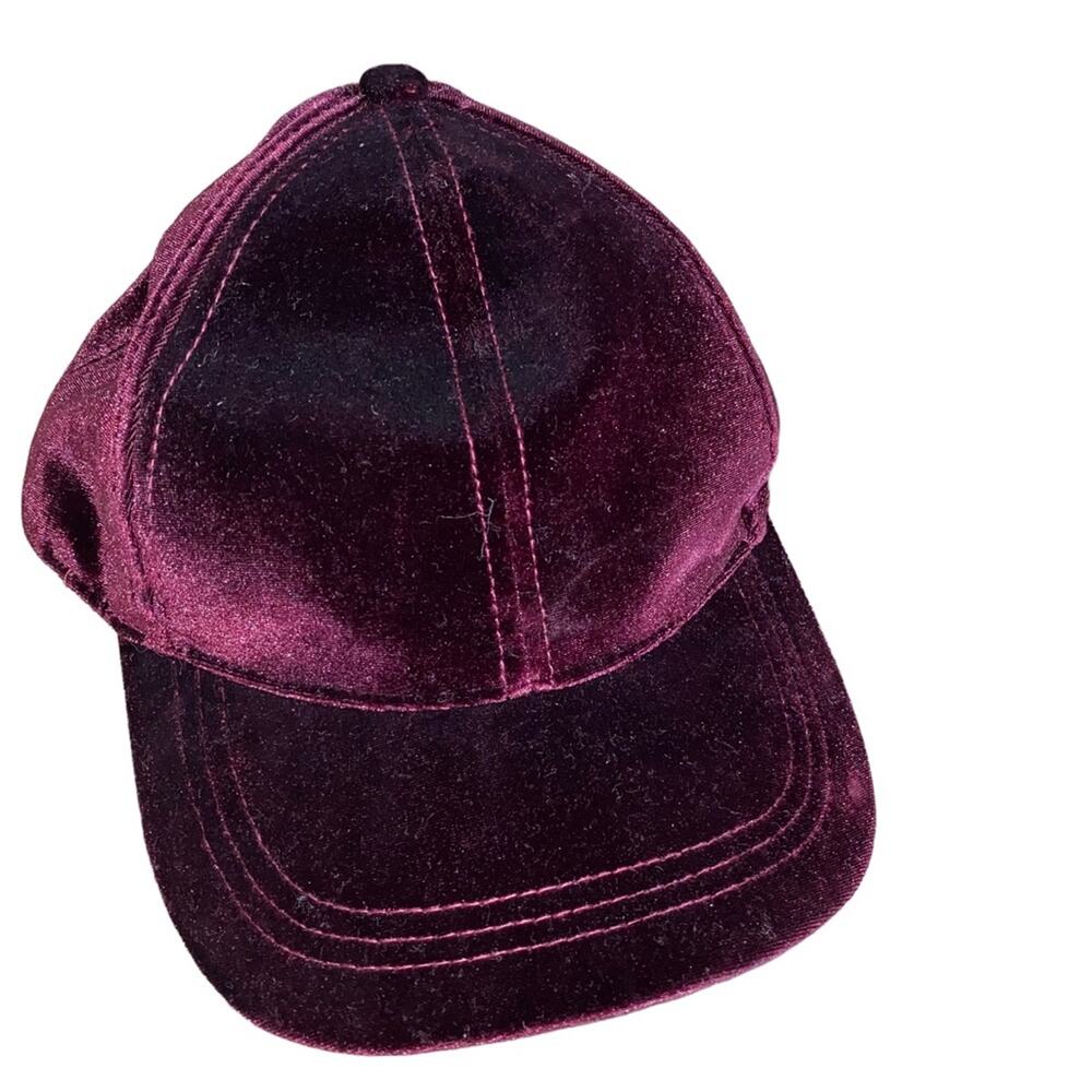 Chaps Velvet Burgundy Maroon Baseball Dad Cap adjustable one size fits most NWT
